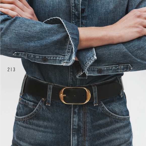 Nili Lotan Black Belt with Gold Buckle main image 2
